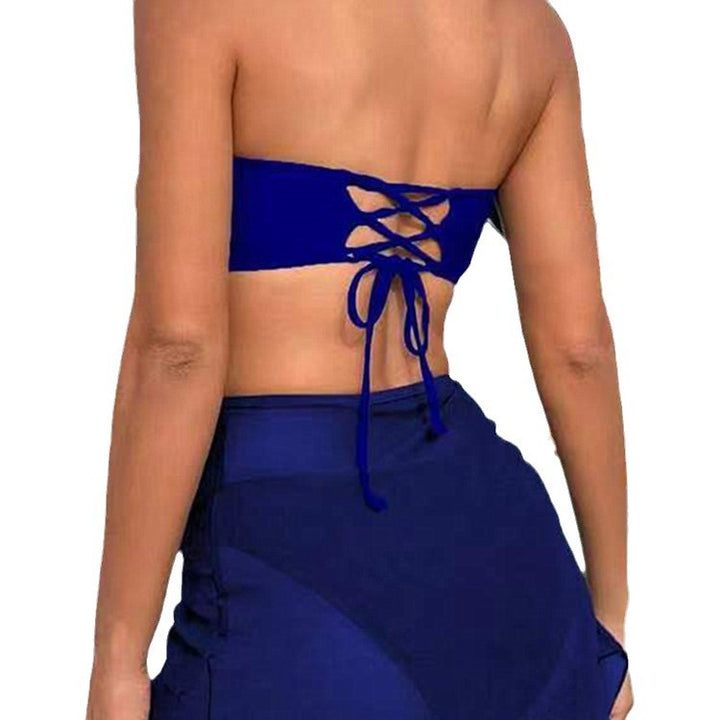 Damen Bandeau-Bikini-Set mit modischem Wickelrock Drune