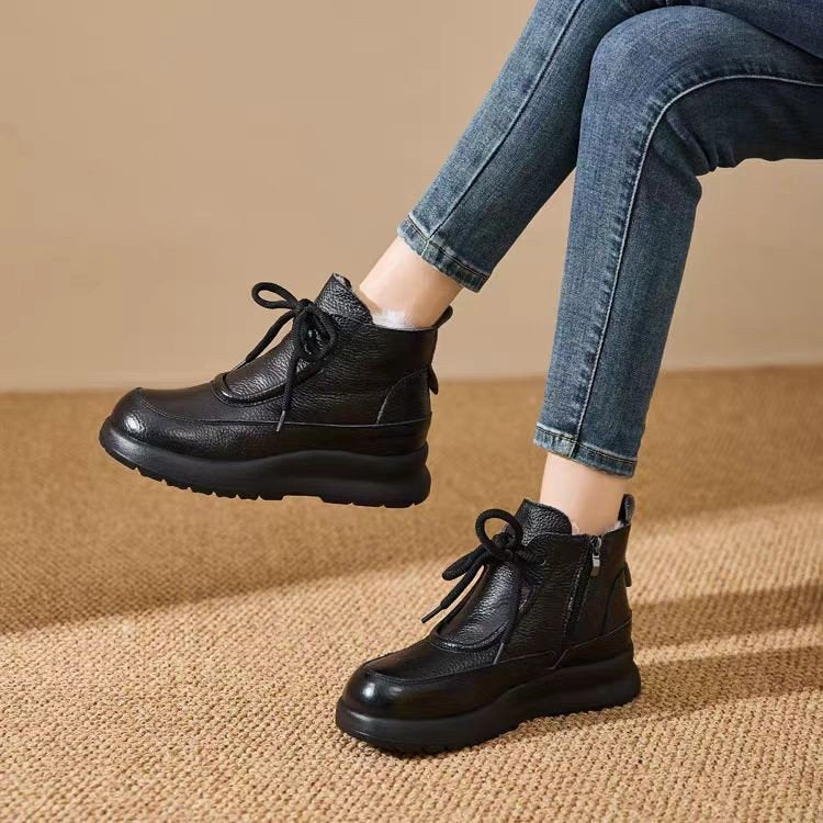 Damen Modische und bequeme Plateau-Stiefeletten Drune