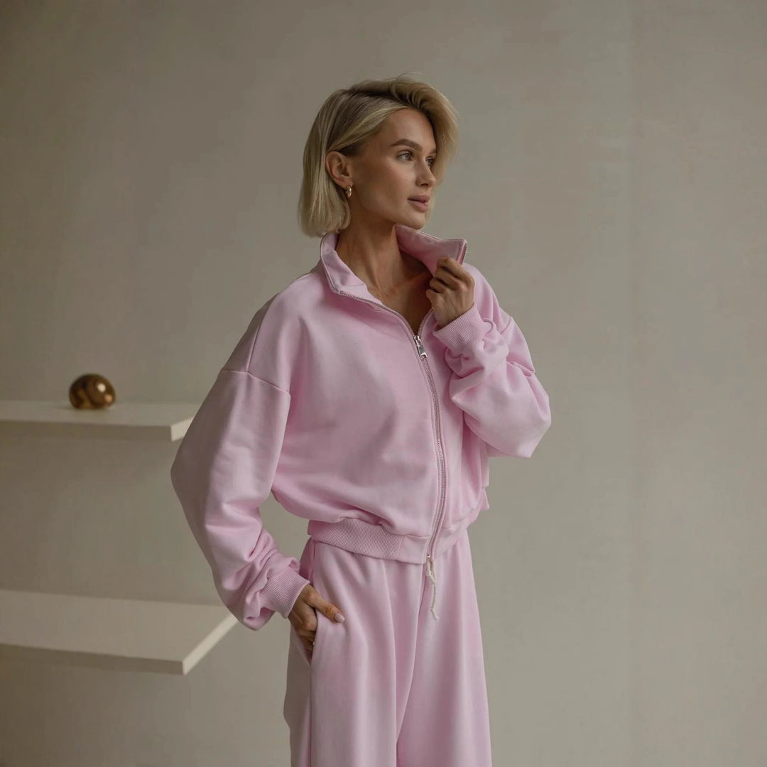Damen lässiges Fleece-Lounge-Set mit hoher Flexibilität Drune