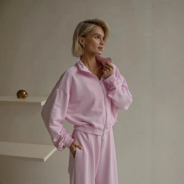Damen lässiges Fleece-Lounge-Set mit hoher Flexibilität Drune