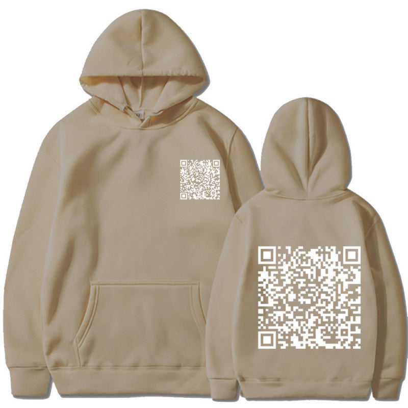 Damen Sportlicher Kapuzenpullover mit QR-Code Drune