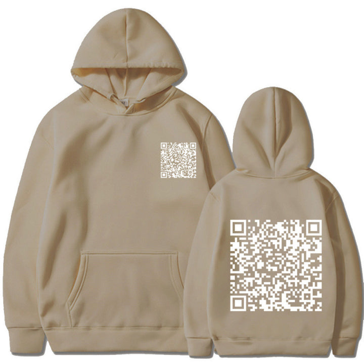 Damen Sportlicher Kapuzenpullover mit QR-Code Drune