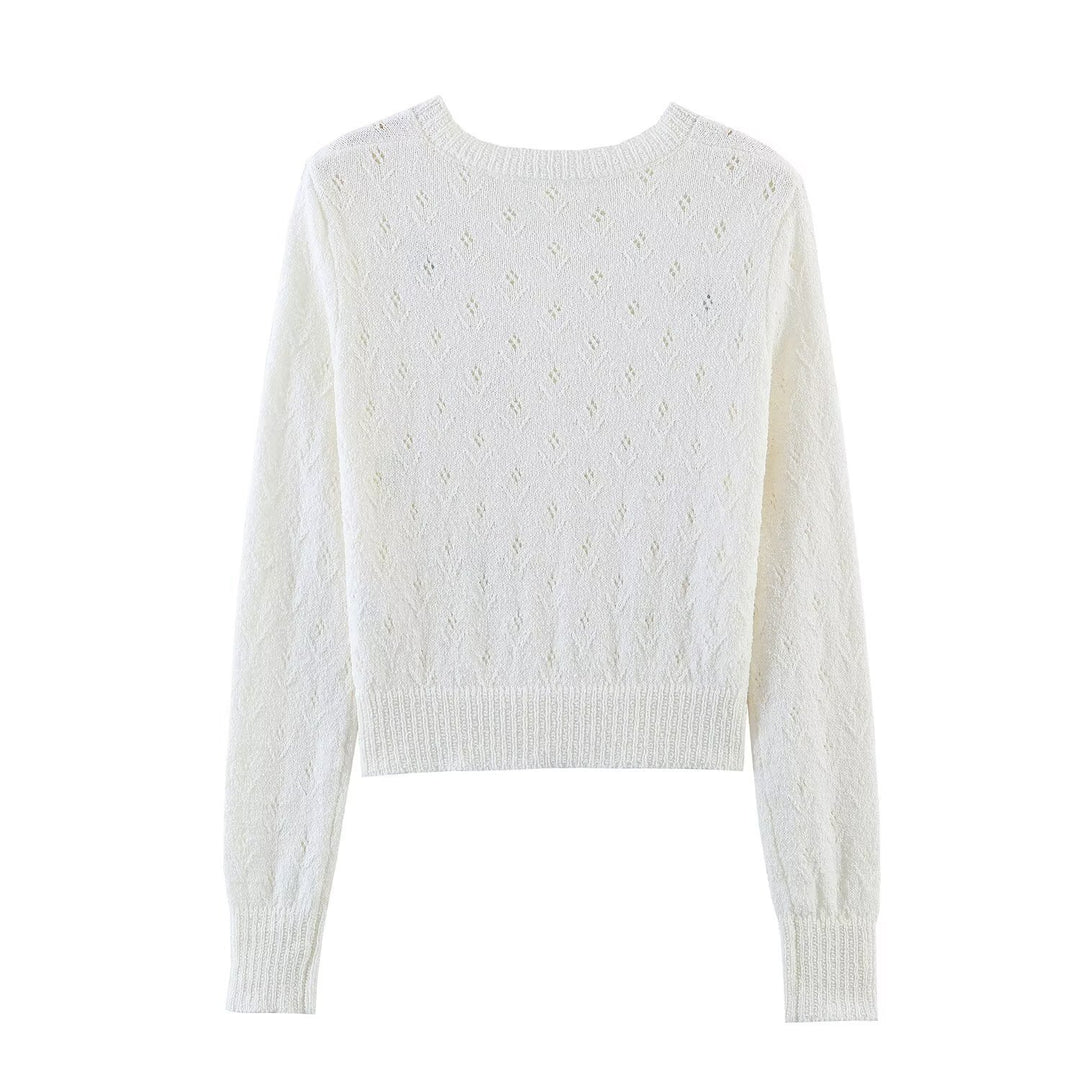 Damen Feiner Strick-Cardigan mit Blumenstickerei und tailliertem Saum Drune