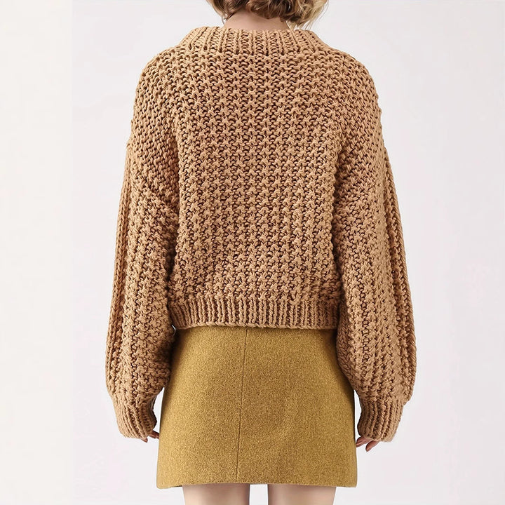 Damen Grobstrickpullover mit weitem Schnitt und Oversized-Ärmeln Drune