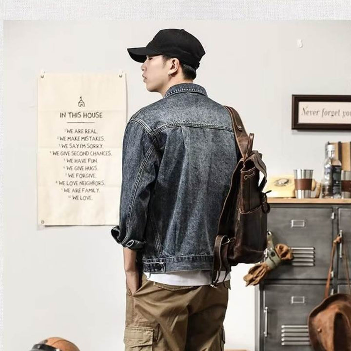 Herren Modische Denimjacke mit praktischen Taschen Drune
