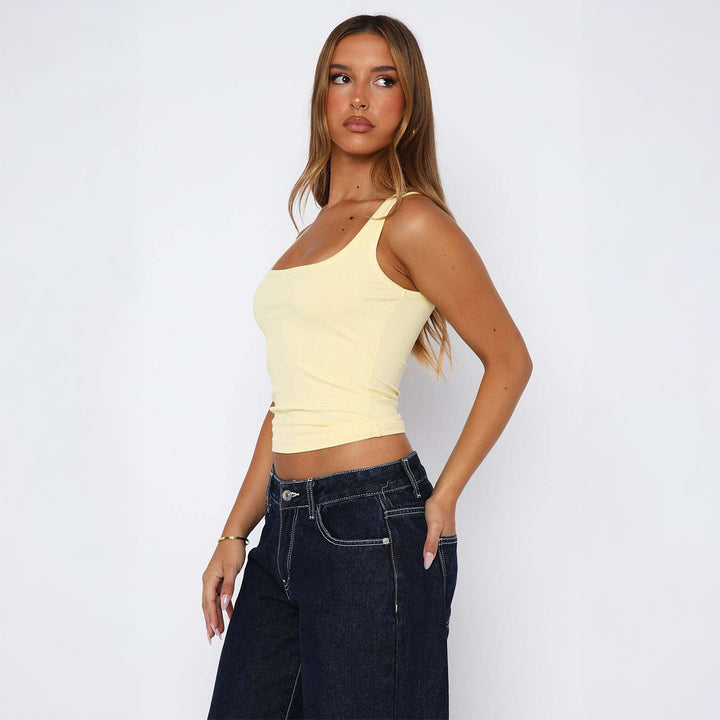 Damen Tanktop mit schmalen Trägern und elegantem Ausschnitt Drune