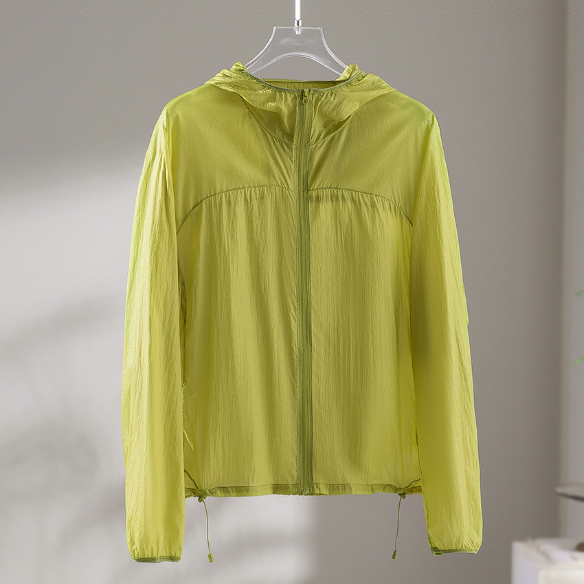 Damen Federleichte Kapuzenjacke aus Mikrofasern mit Kordelzug Drune