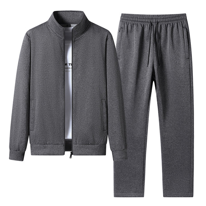Herren sportliches Trainingsset mit Stehkragen-Blouson, durchgehendem Reißverschluss und elastischer Jogginghose Drune