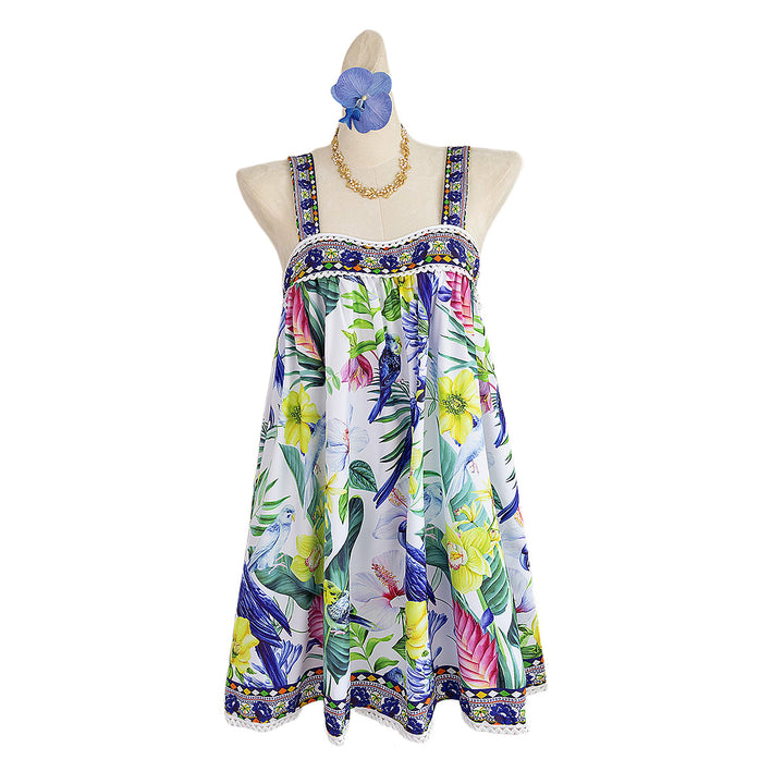 Damen luftiges Sommerkleid mit floralem Muster Drune