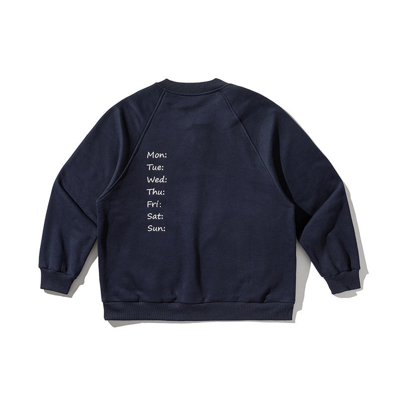 Herren Oversize-Sweatshirt mit Henley-Knopfleiste, Raglanärmeln und runden Fronttaschen Drune