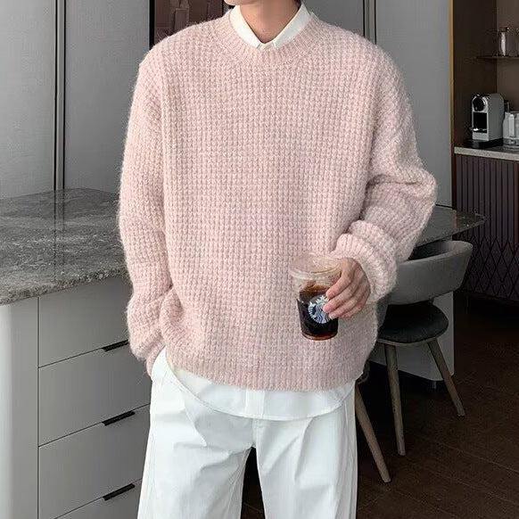 Herren Grobstrickpullover mit lässigem Schnitt und Rundhalsausschnitt Drune