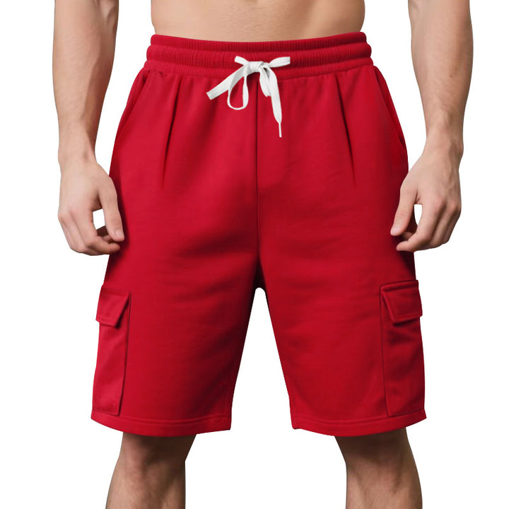 Herren nan elastische Cargo-Bermuda mit Kordelzug und Mehrfachtaschen Drune