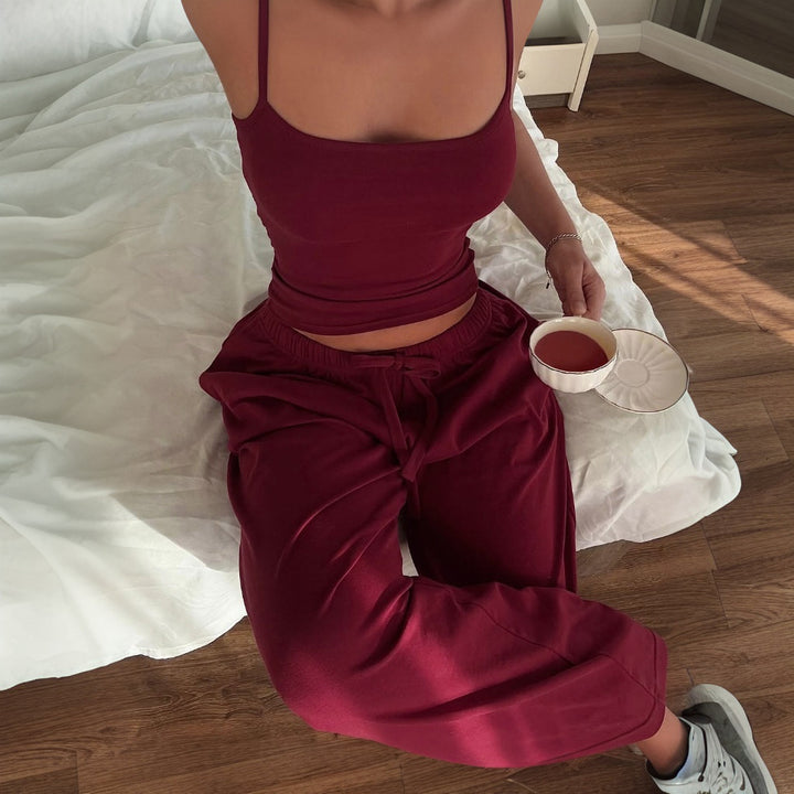 Damen Legere Lounge-Hose und Top Set Drune