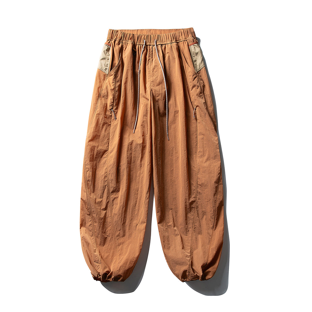 Herren Balloon-Silhouette Ripstop-Freizeit-Hose mit elastischem Tunnelzugbund, Zip-Taschen und D-Ring Drune