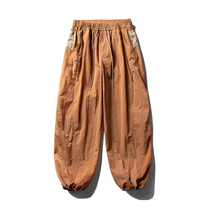 Herren Balloon-Silhouette Ripstop-Freizeit-Hose mit elastischem Tunnelzugbund, Zip-Taschen und D-Ring Drune