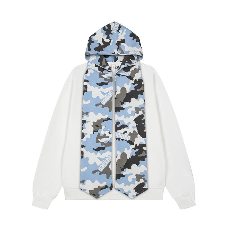 Damen Kapuzen-Sweatshirt mit überlanger Schal‑Optik und Frontzip Drune