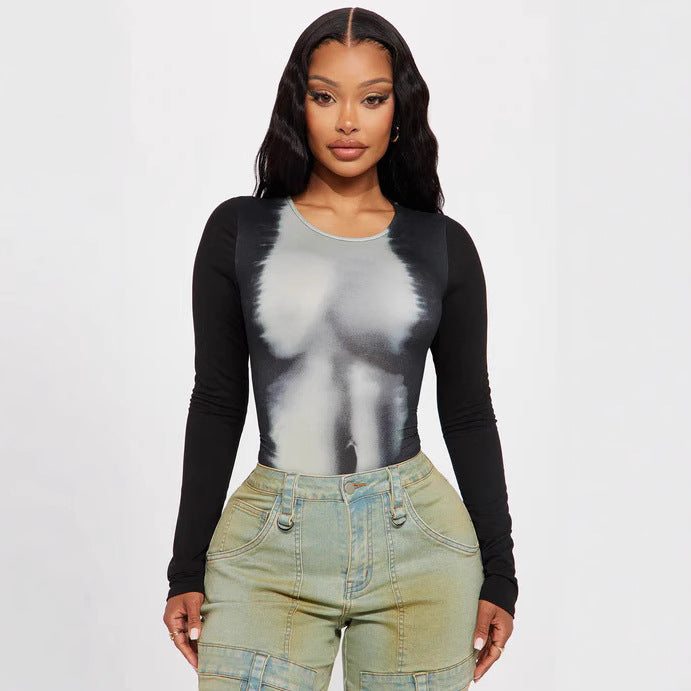 Damen Langarm Bodysuit Drune