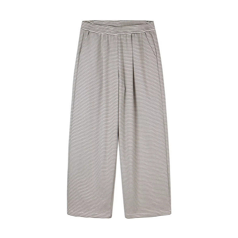 Damen Culotte-Hose mit weitem Bein, hohem Bund und feinem Streifenmuster Drune