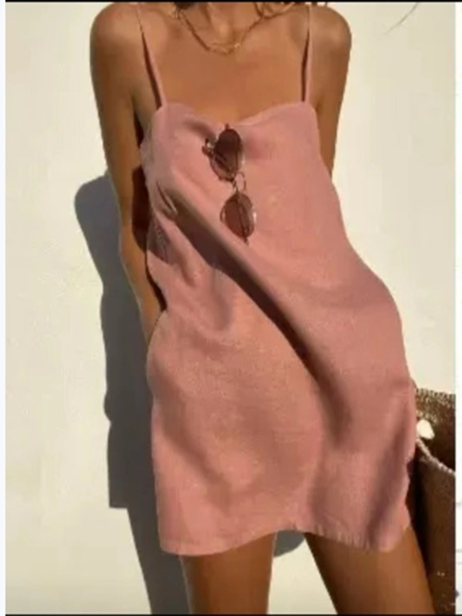 Damen lässiges Trägerkleid aus leichtem Material Drune