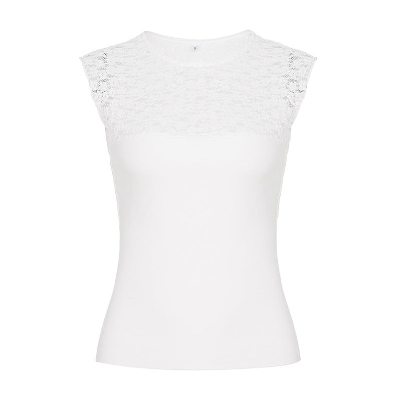Damen Oberteil mit elegantem Spitzenbesatz Drune