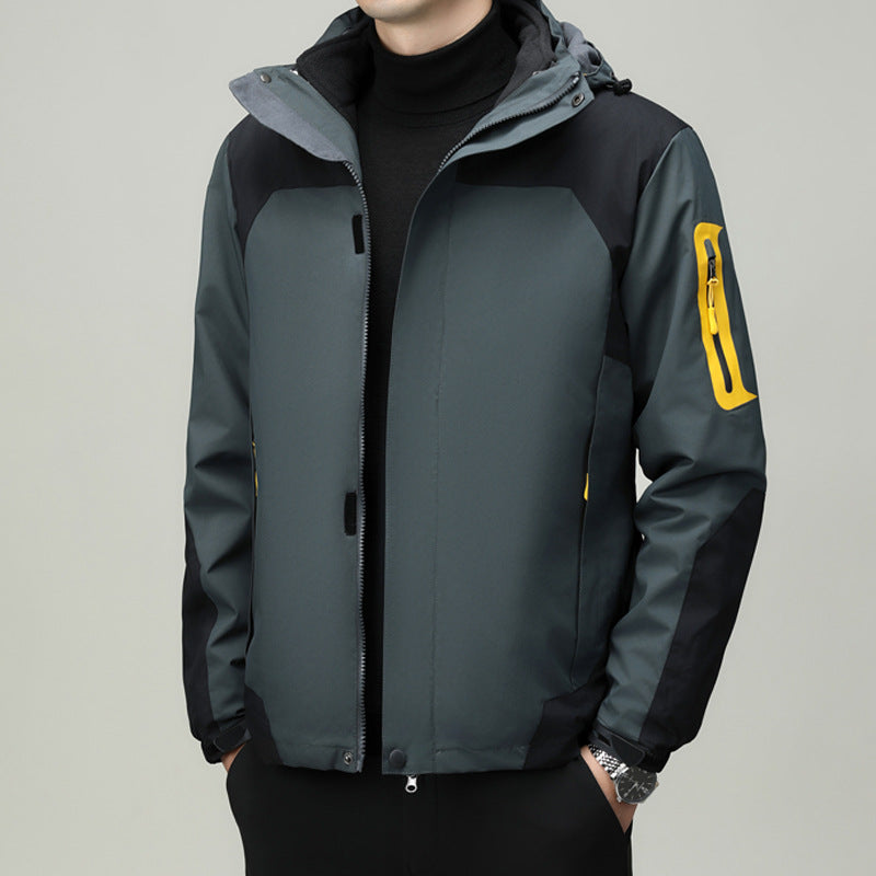 Herren funktionale Outdoorjacke mit wasserdichter Membran und atmungsaktivem Stoff Drune