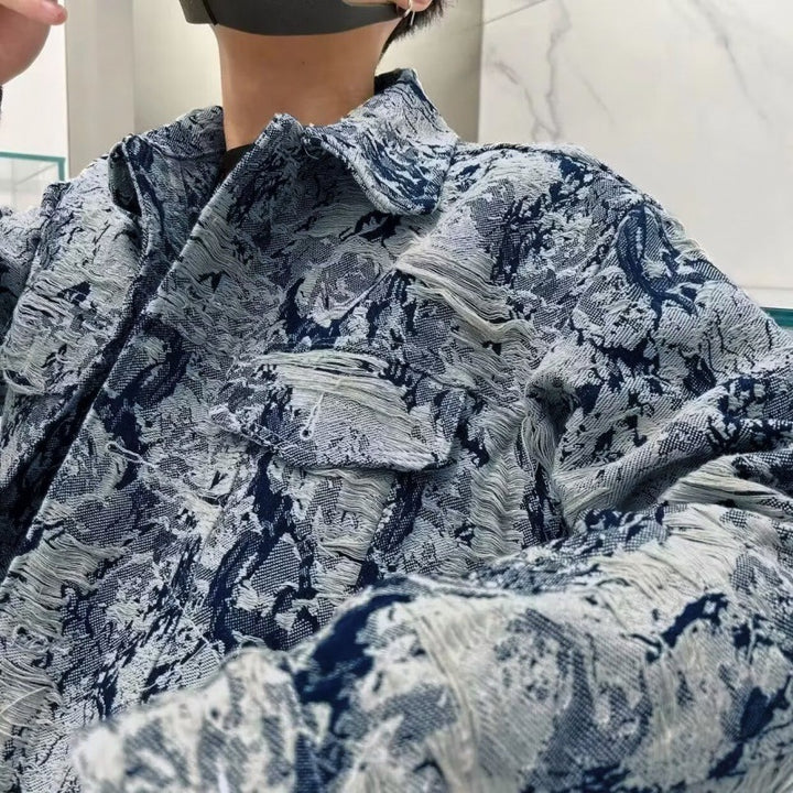 Herren lässige Überhemdjacke mit einzigartigem Denim-Design und modischen Akzenten Drune