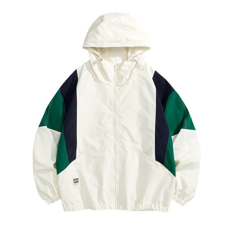 Damen Sportjacke mit Kapuze und Farbblock-Design Drune