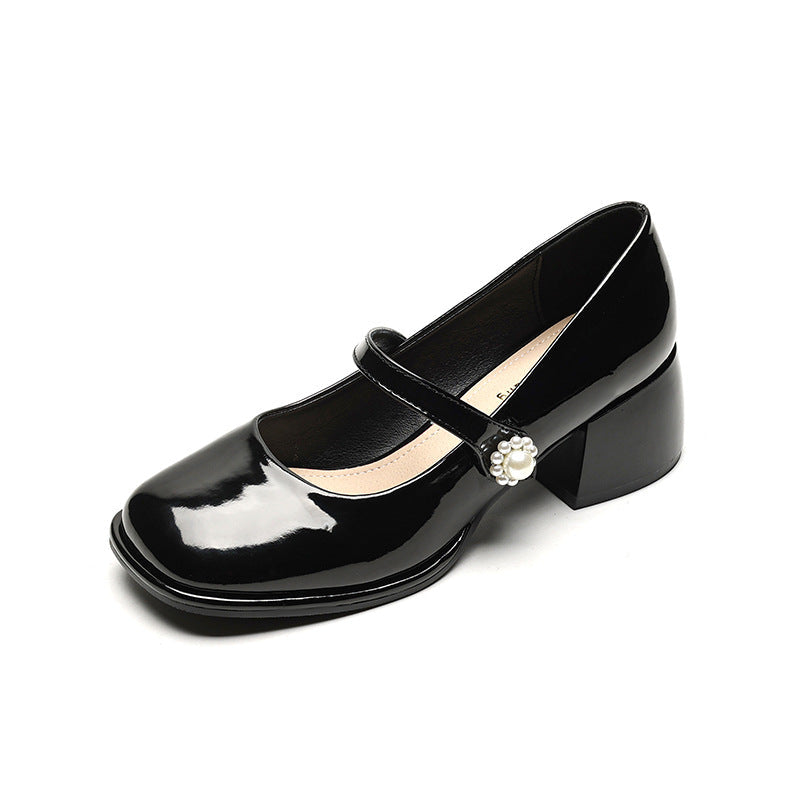 Damen Elegante Ballerinas mit modischem Riemen und funkelnder Schnallenverzierung Drune