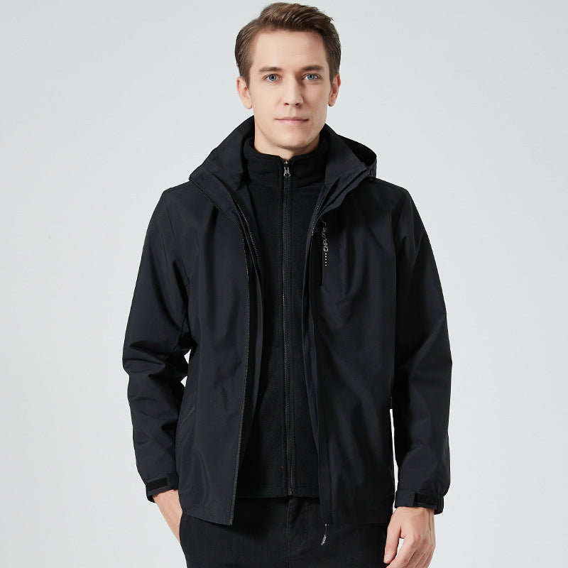 Damen leichte wasserabweisende Freizeit-Outdoorjacke mit verstellbarer Kapuze und verdecktem Reißverschluss Drune