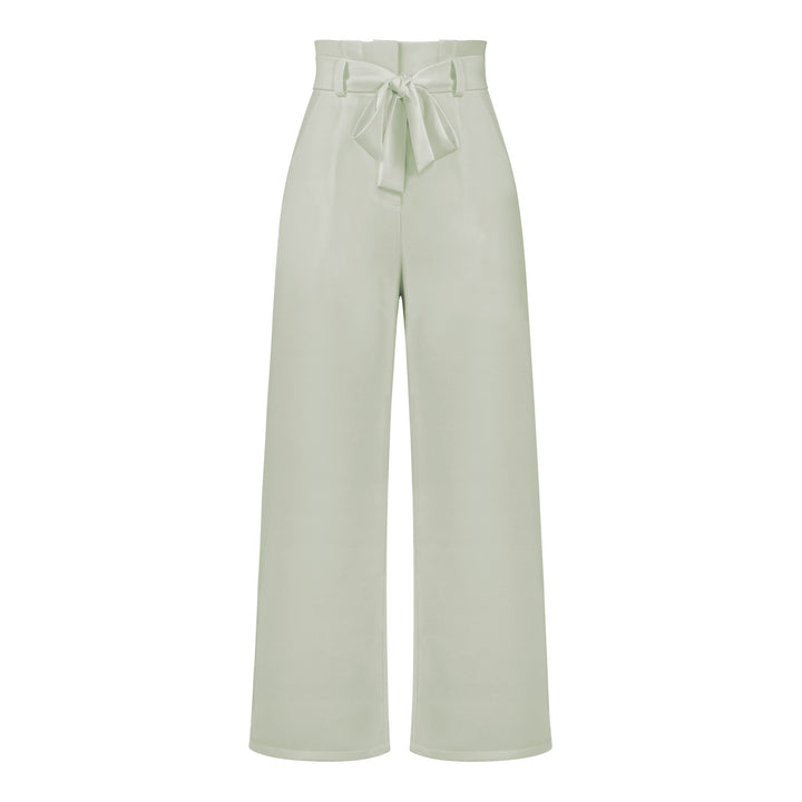 Damen Weit geschnittene Hochbundhose mit Bindegürtel Drune