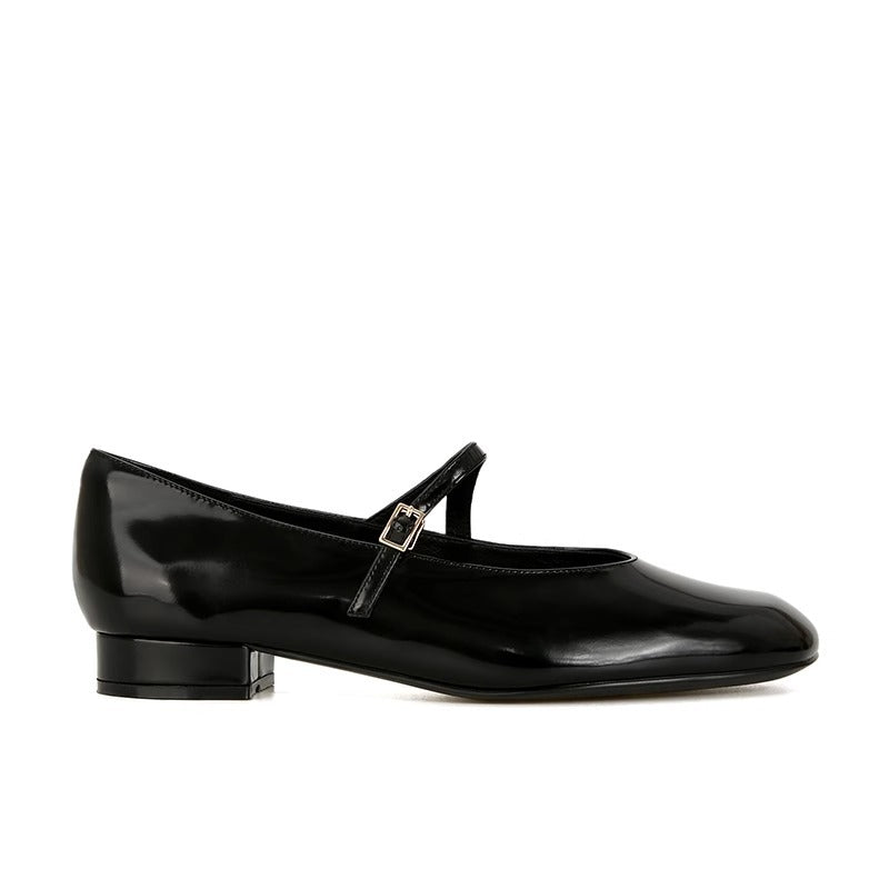 Damen Mary Jane Blockabsatz Ballerinas mit verstellbarem Riemen Drune