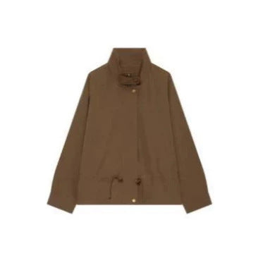 Damen Utility-Fieldjacke mit Tunnelzugtaillierung, hohem Kragen und elastischen Bündchen Drune