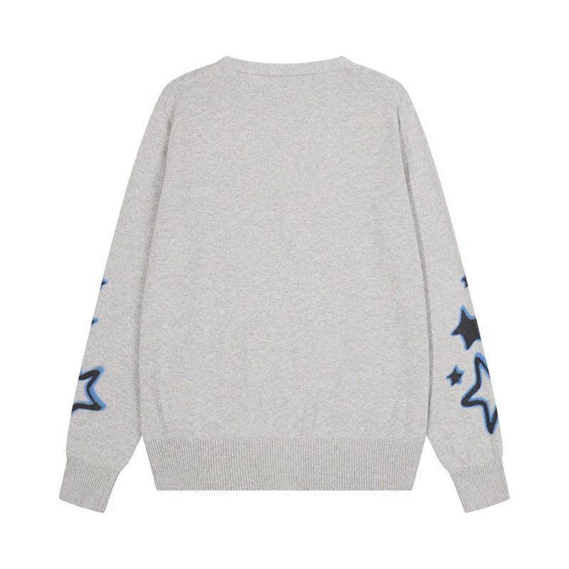Damen Geknöpfte V‑Neck Strickjacke mit Allover-Print, Eingrifftaschen und geripptem Saum Drune