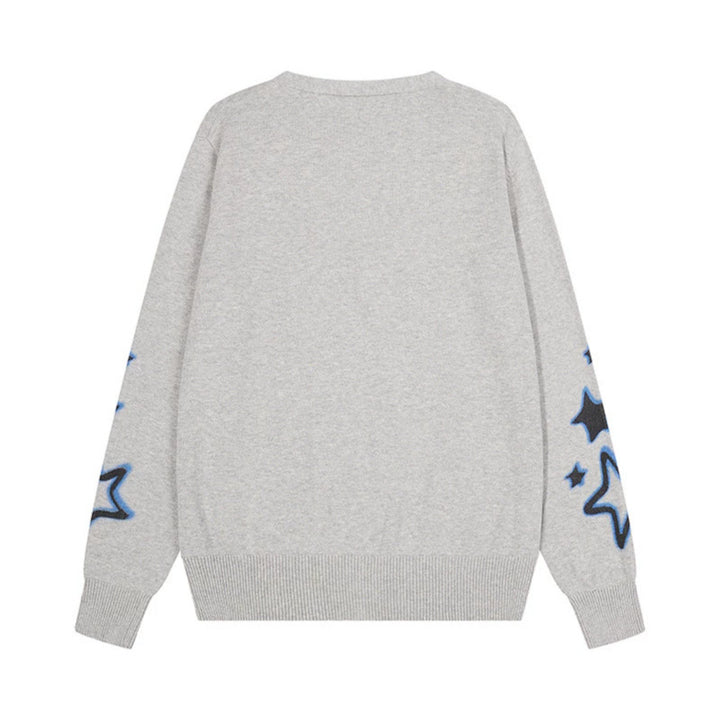 Damen Geknöpfte V‑Neck Strickjacke mit Allover-Print, Eingrifftaschen und geripptem Saum Drune