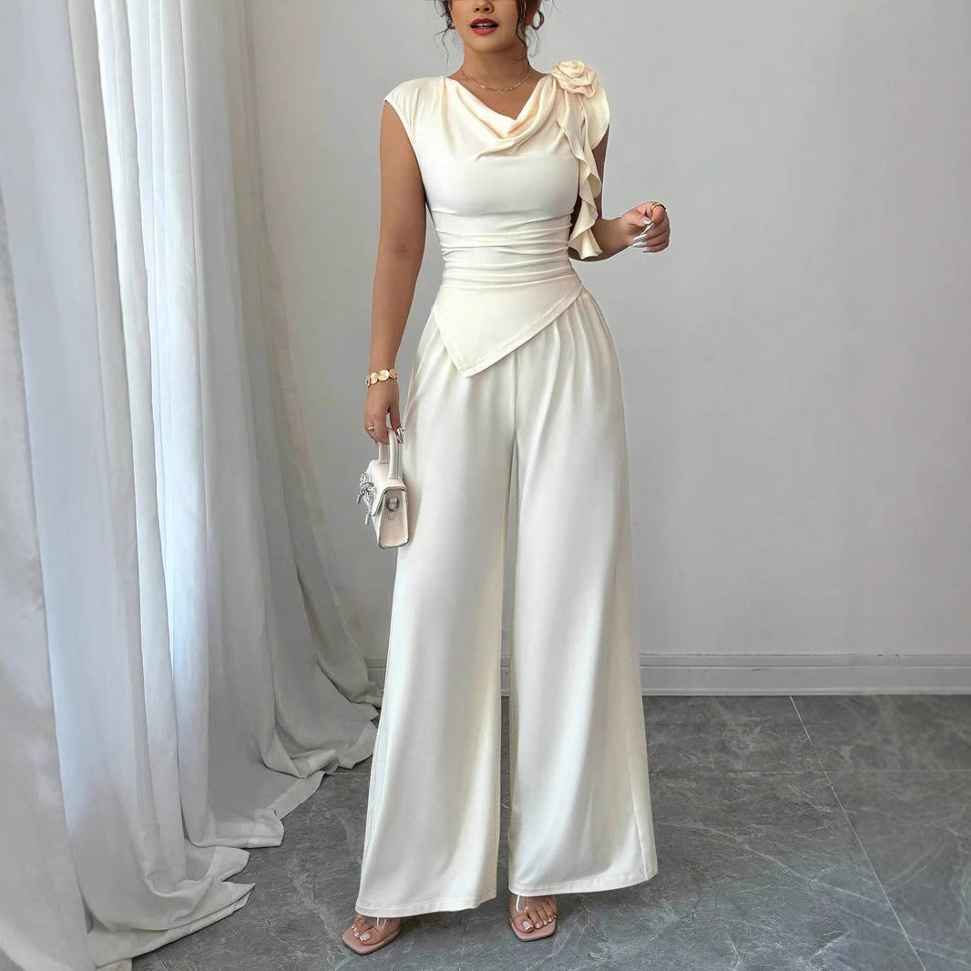 Damen Elegantes Jumpsuit mit Rüschendetails Drune