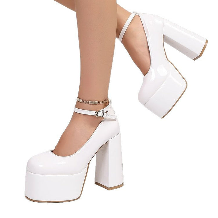 Damen Plateau-High Heels mit schickem Riemendesign Drune