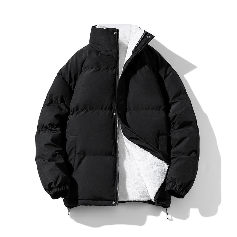 Herren kompakte Thermo-Pufferjacke mit weichem Teddyfutter, hochschließendem Stehkragen und verstellbarem Kordelzug Drune