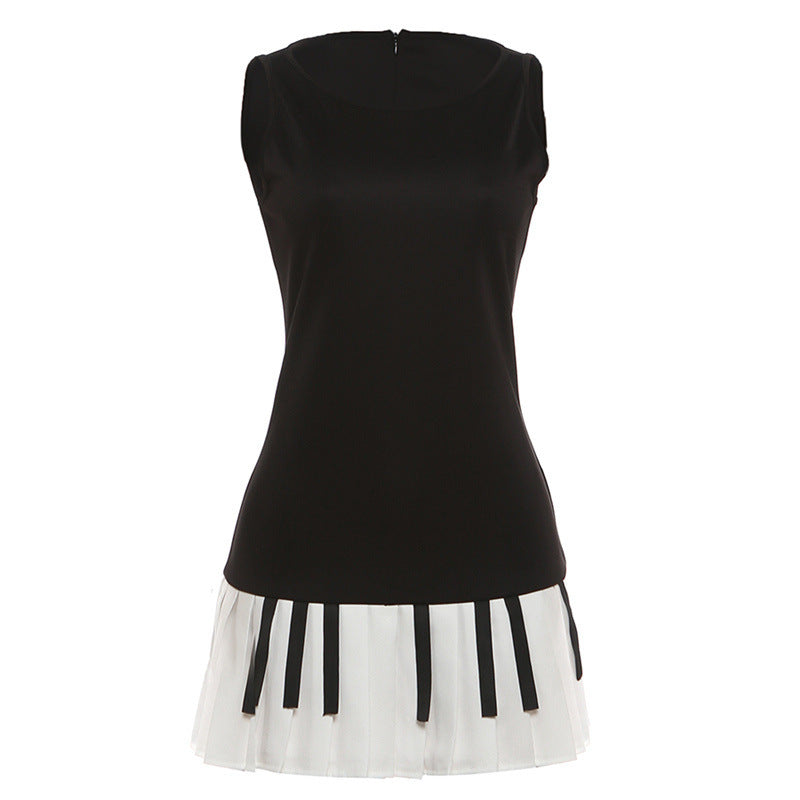Damen spielerisches Rock-Outfit mit Klaviertasten-Design Drune