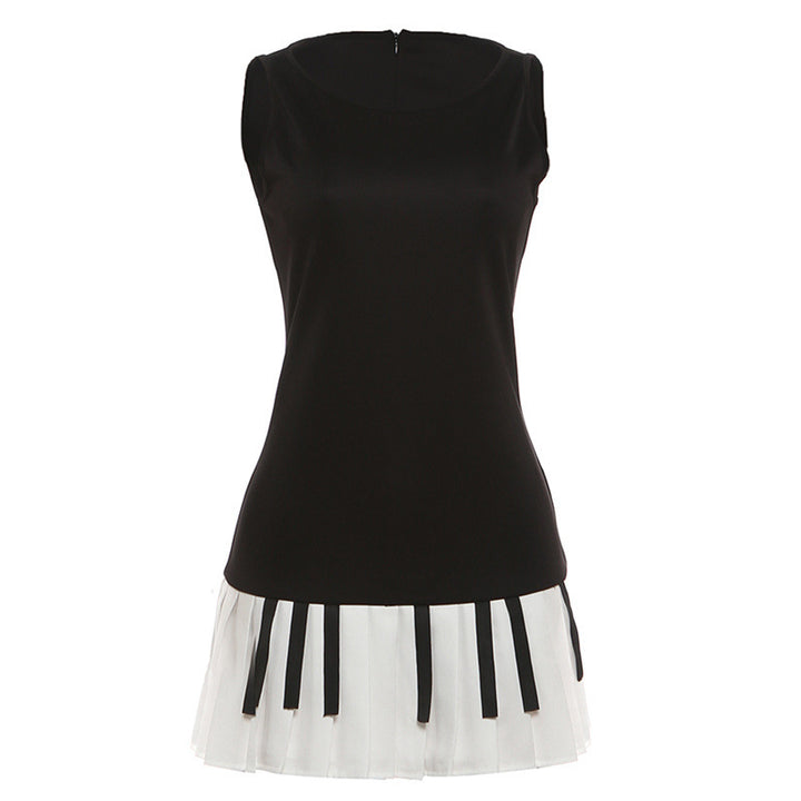 Damen spielerisches Rock-Outfit mit Klaviertasten-Design Drune