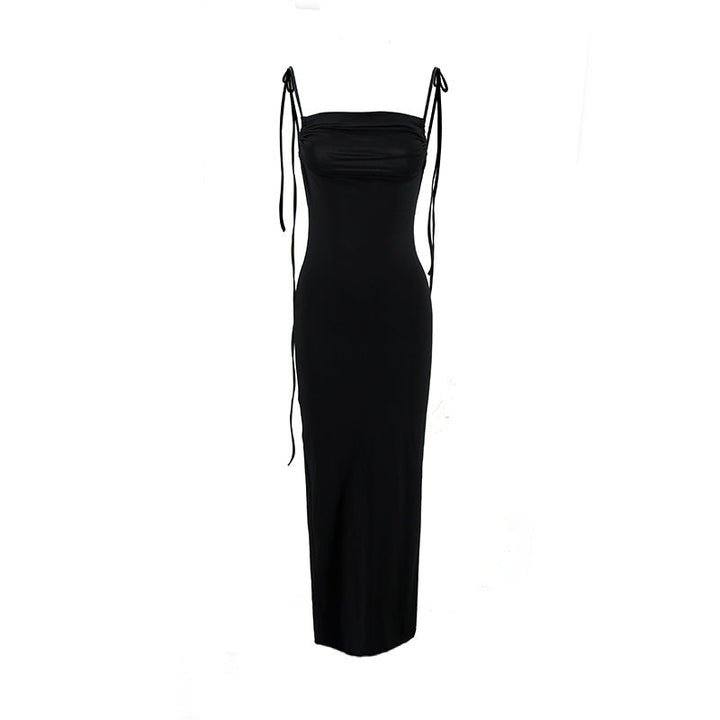 Damen Elegantes Wickelkleid mit tiefem Rückenausschnitt und zarten Bindebändern Drune
