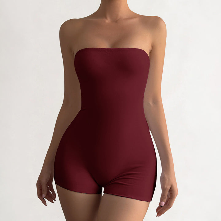 Damen Strapless Jumpsuit aus elastischem Material Drune