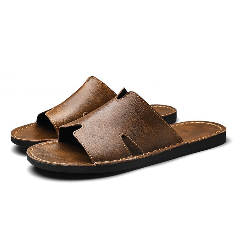 Herren Elegante und bequeme Leder-Sandalen mit verstellbarem Riemensystem Drune