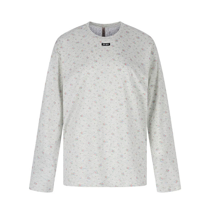 Damen Langarmshirt mit zartem Blumenprint und Rundhalsausschnitt Drune
