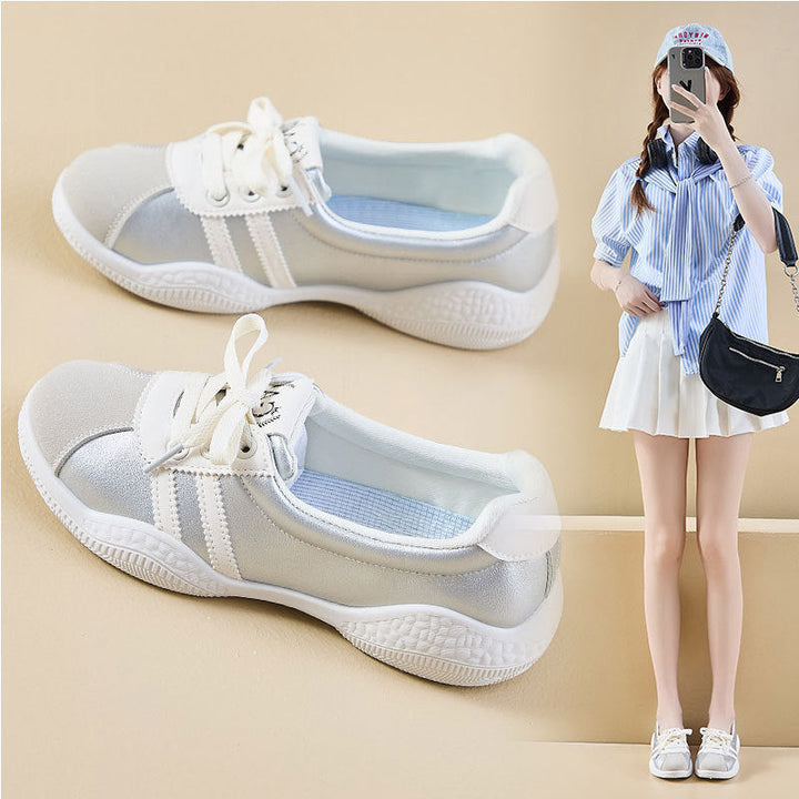 Damen Sneakers mit glanzvollem Obermaterial und atmungsaktivem Innenfutter Drune