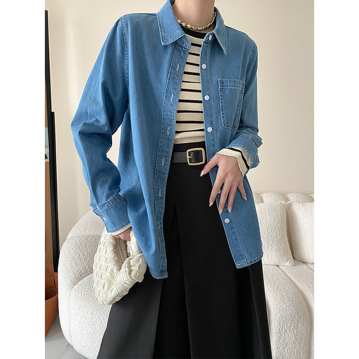 Damen Langarmshirt mit Streifenmuster Drune