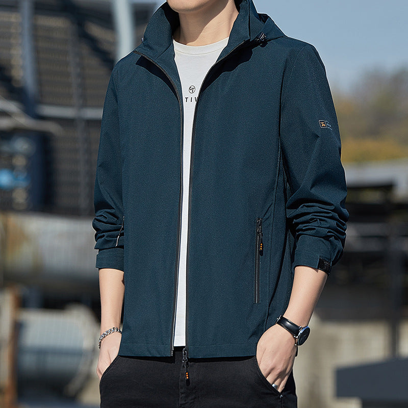 Herren Leichte Funktionsjacke mit verstellbarer Kapuze Drune