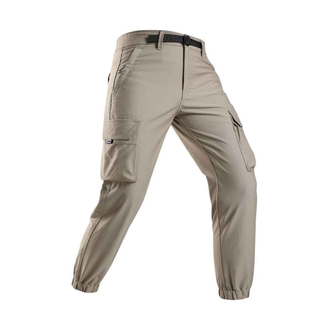 Herren Leichte Outdoor‑Cargohose im Joggerstil mit integriertem Webgurt und elastischen Knöcheln Drune