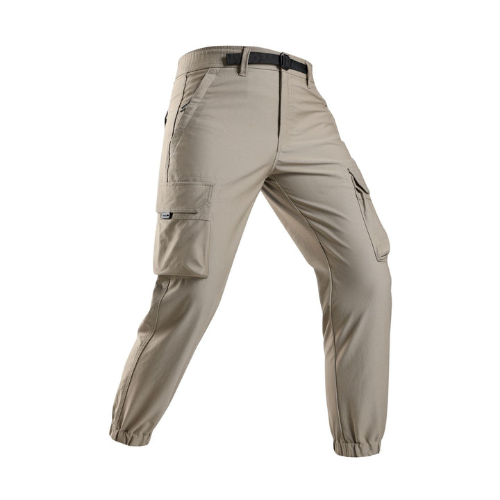 Herren Leichte Outdoor‑Cargohose im Joggerstil mit integriertem Webgurt und elastischen Knöcheln Drune