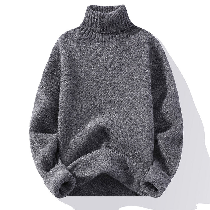 Herren Rollkragenpullover aus Bouclé-Feinstrick mit gerippten Bündchen Drune
