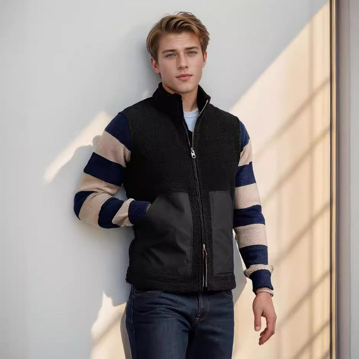 Herren modische Fleecejacke mit strukturiertem Kragen und praktischen Taschen Drune
